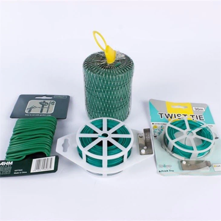 Green Pvc Plastic-coated Garden Branches Fixed And Tied With Wire
